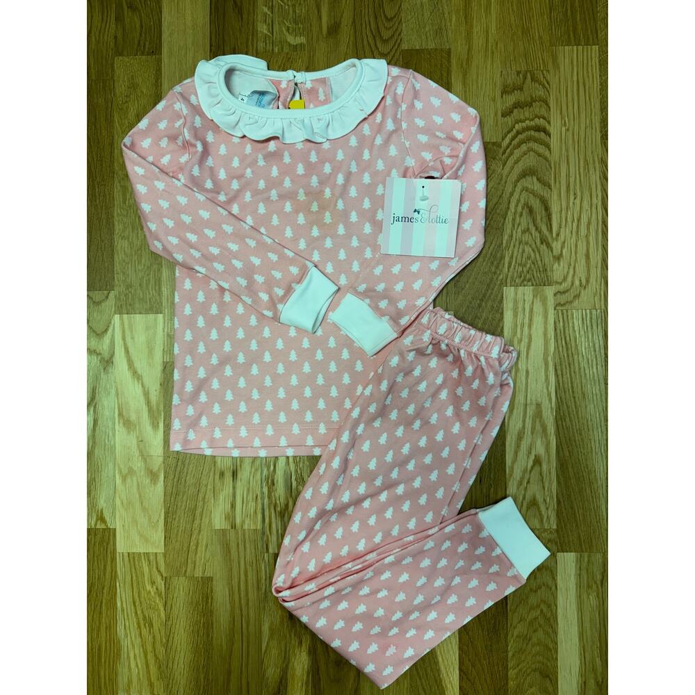 James & Lottie Pink Christmas Tree PJs size 4
